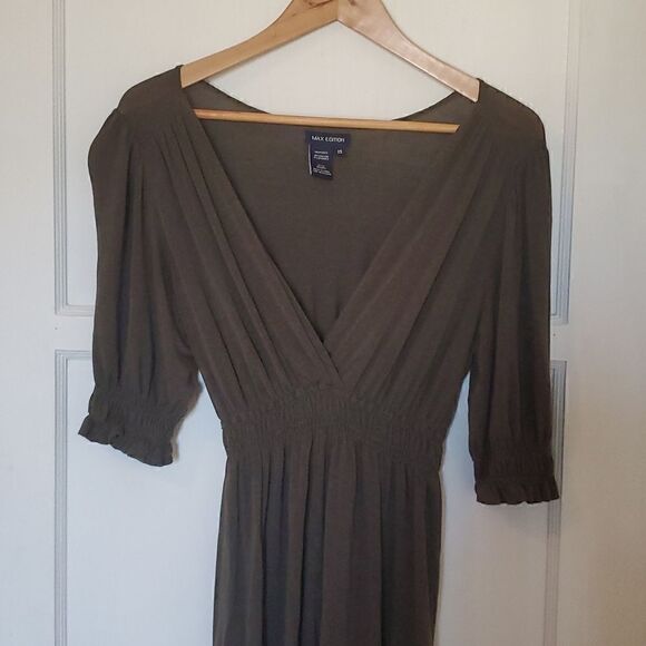 Max Edition Surplice Midi Dress Camo Green Size XS - Picture 2 of 7